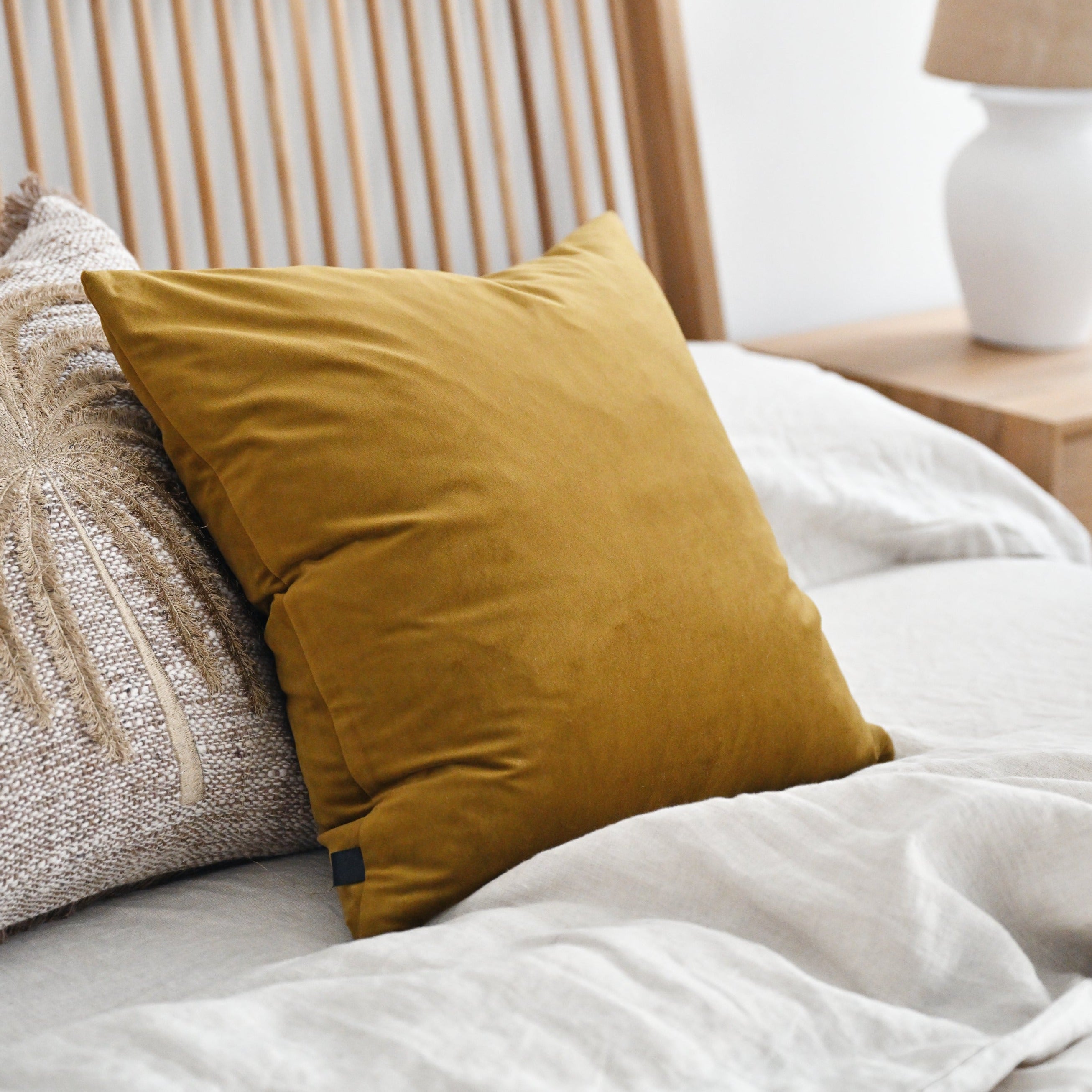 Ivy Cumin Velvet Square Cushion
