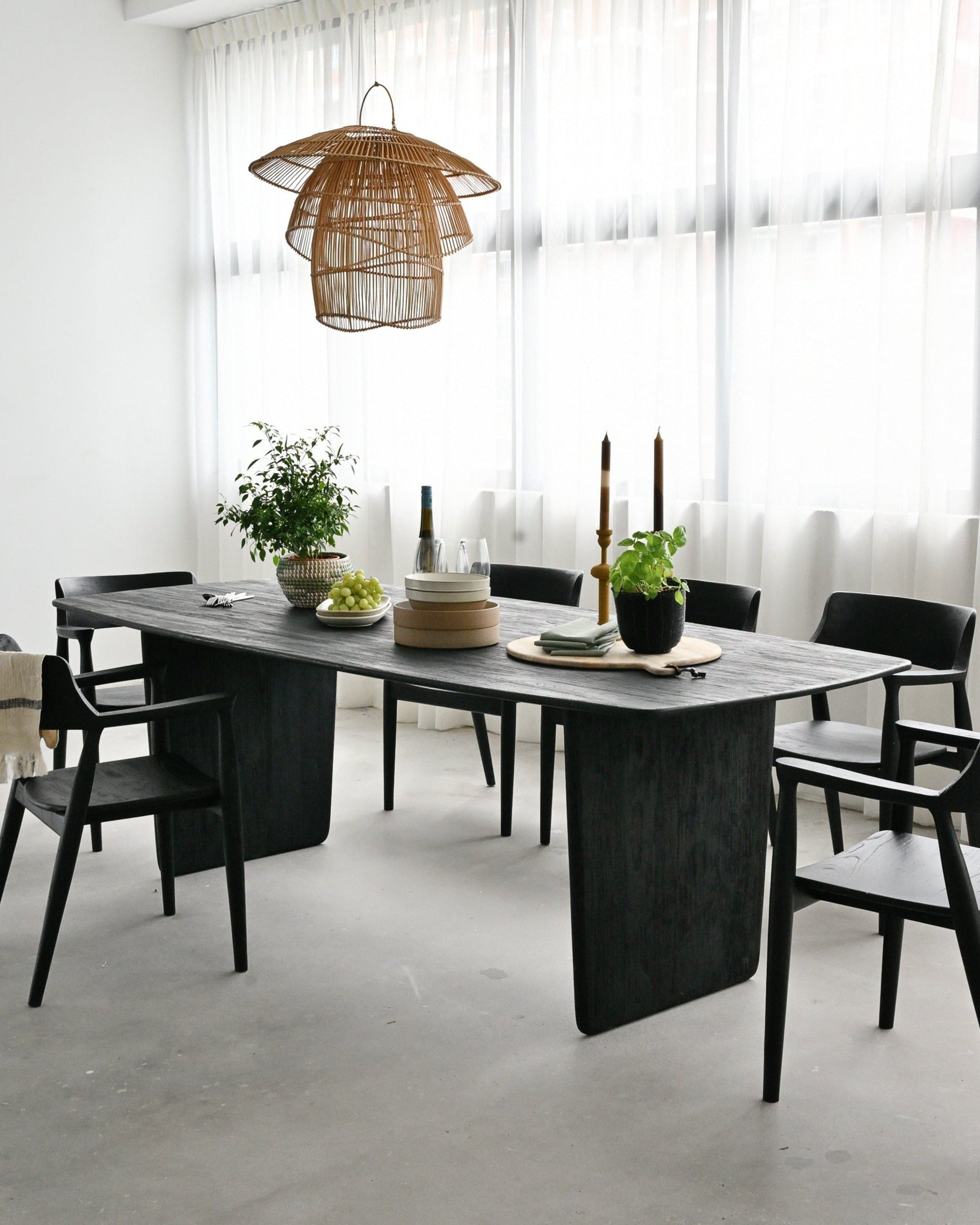Molly Dining Table in Black - L240cm