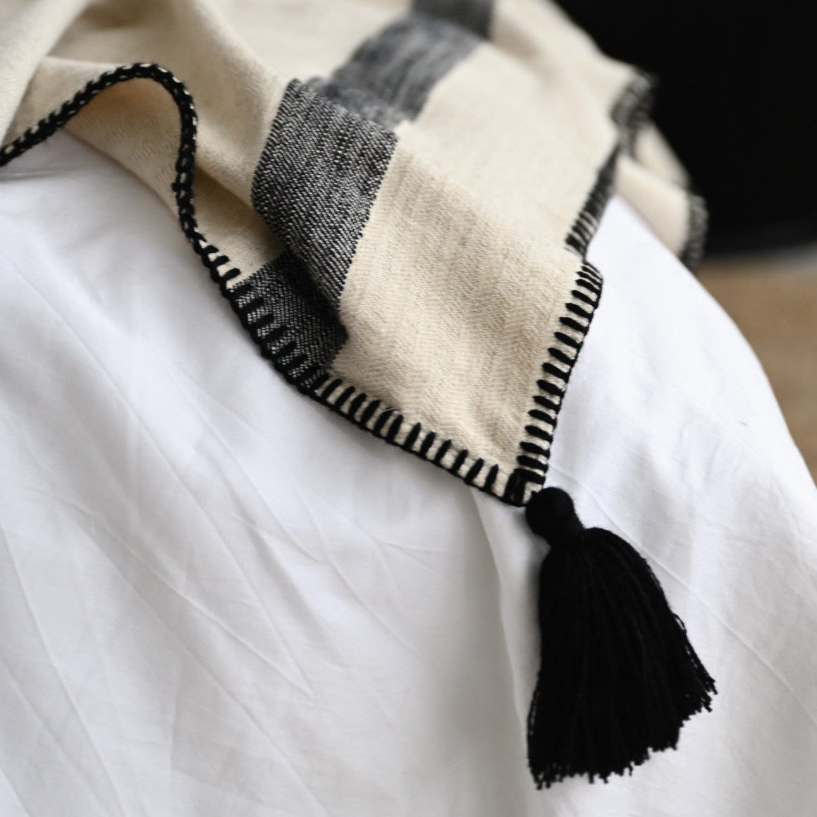 Pirene Throw with Handstitched Trim