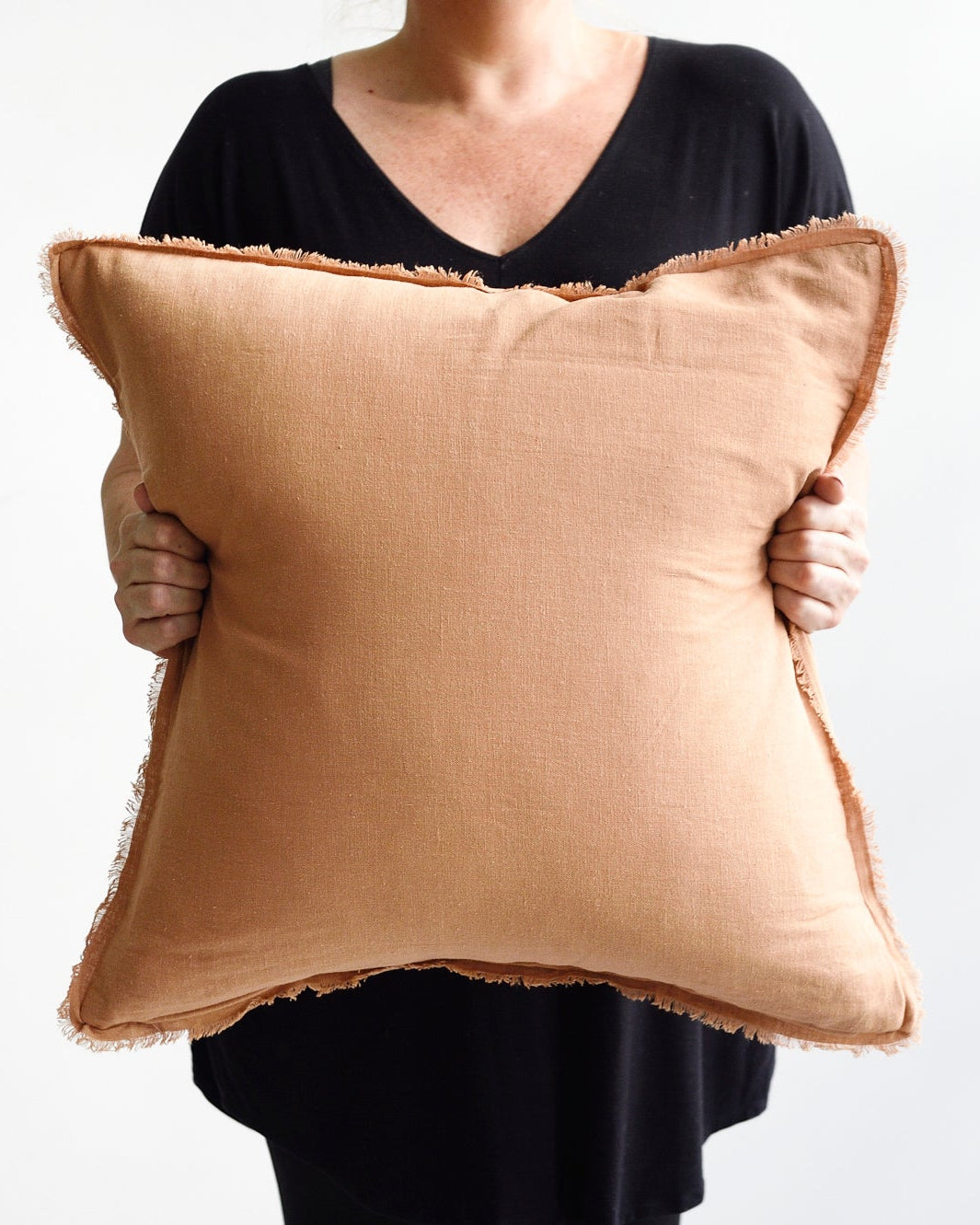 Tobacco Freya Linen Cushion - Square