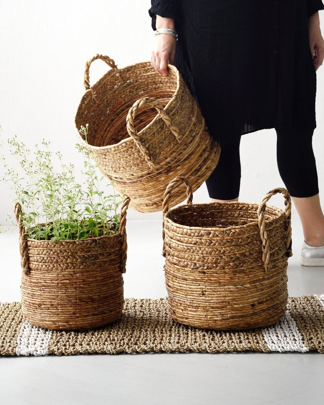 Natural Woven Banana Leaf Baskets