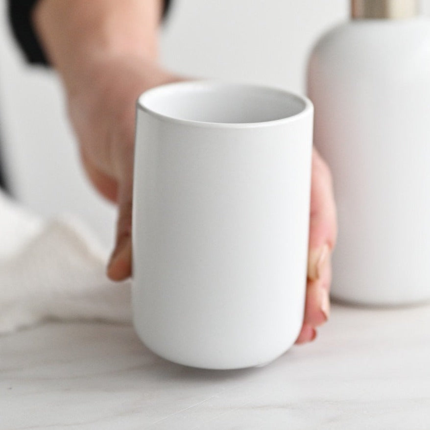 Suds White Ceramic Tumbler
