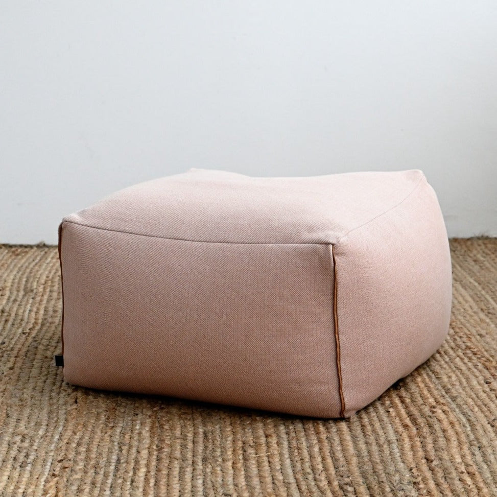 Blush Atlas Weave Ottoman