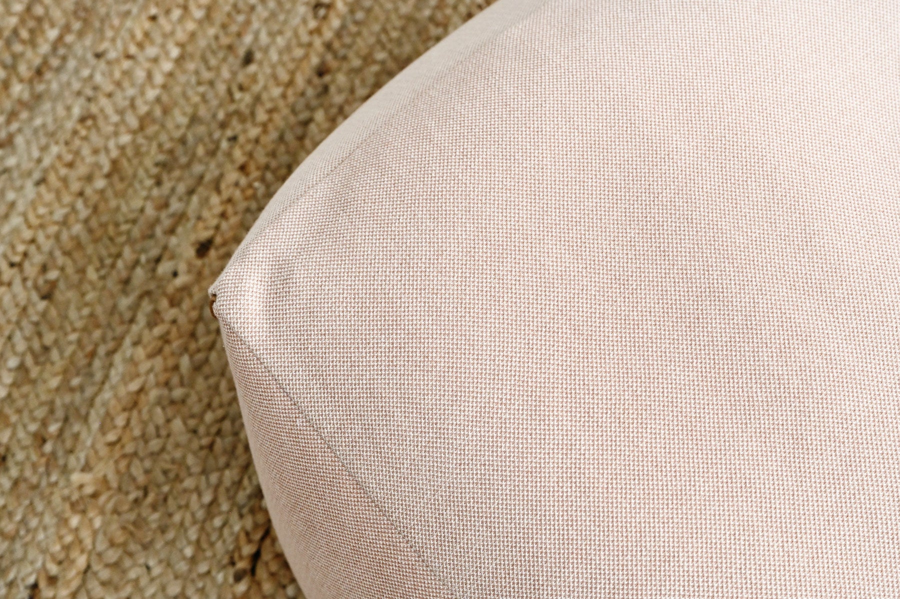 Blush Atlas Weave Ottoman