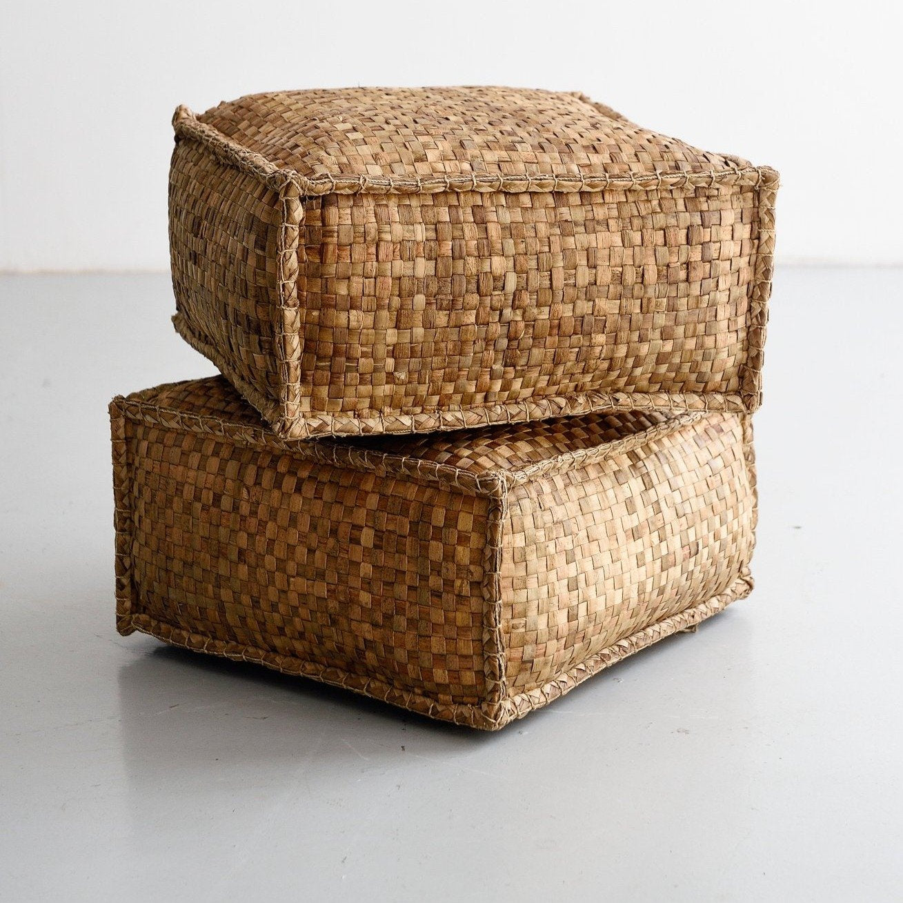 Two Banana Leaf Pouff