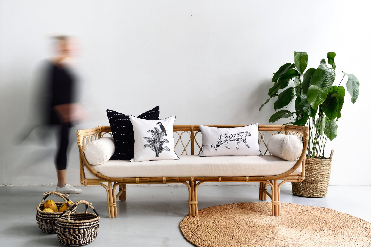 Black Bird Cushion 45cm x 45cm - Cushions