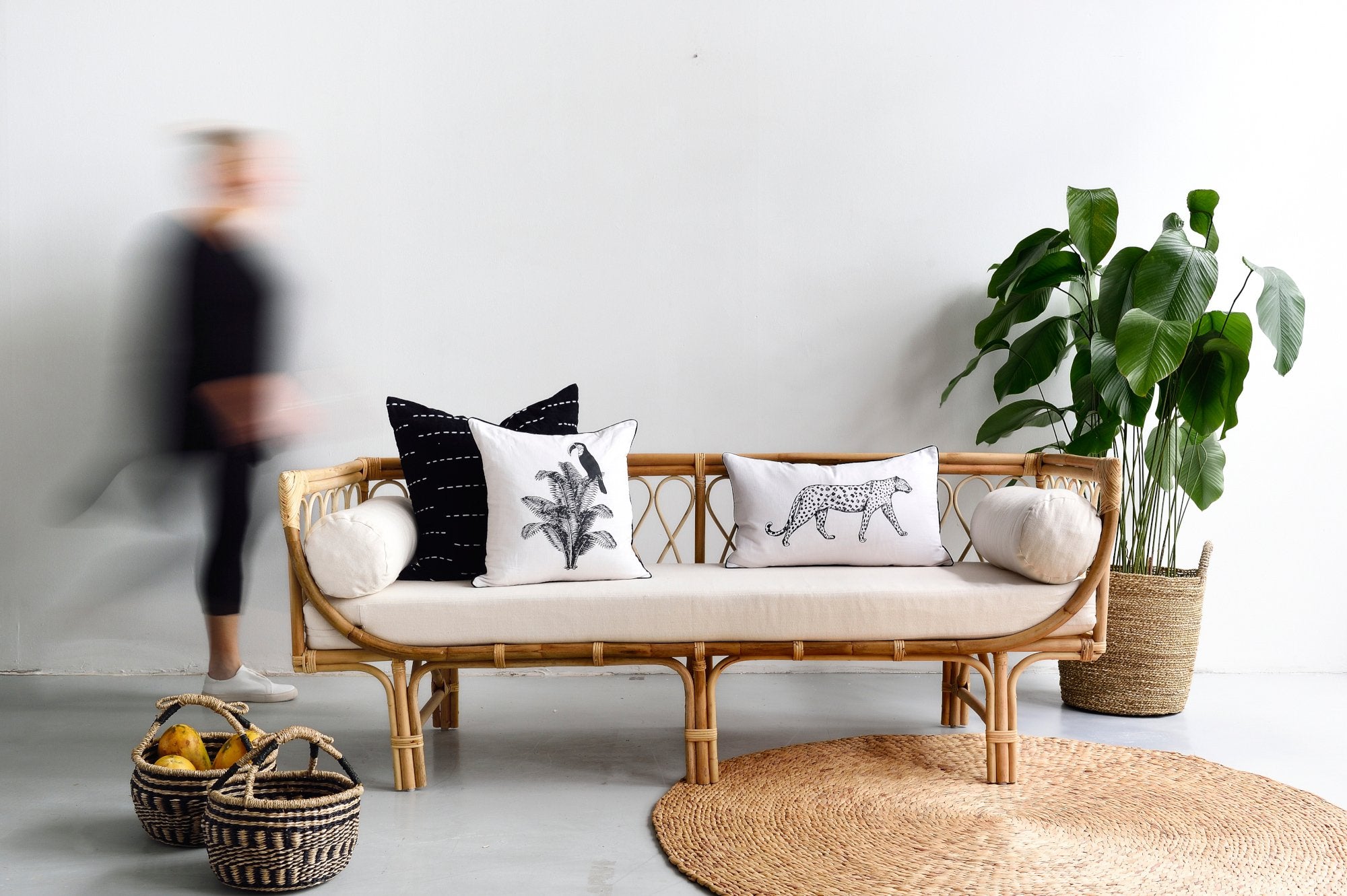 Black Bird Cushion 45cm x 45cm - Cushions