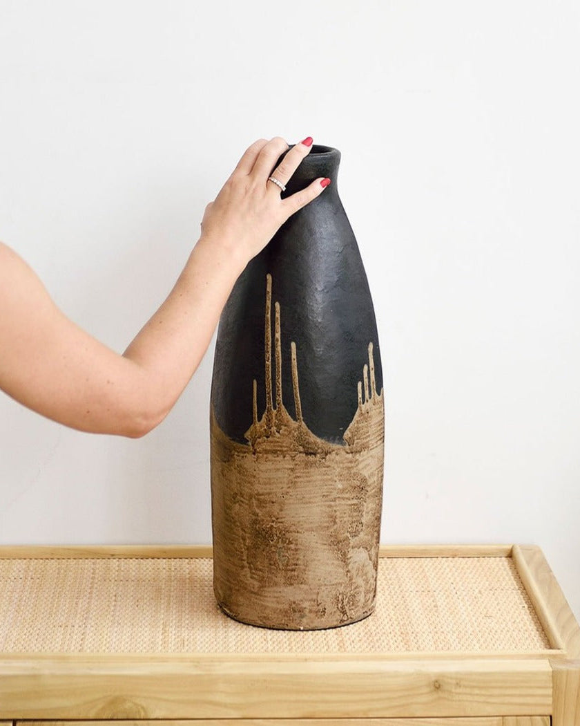 Black and Natural Vase