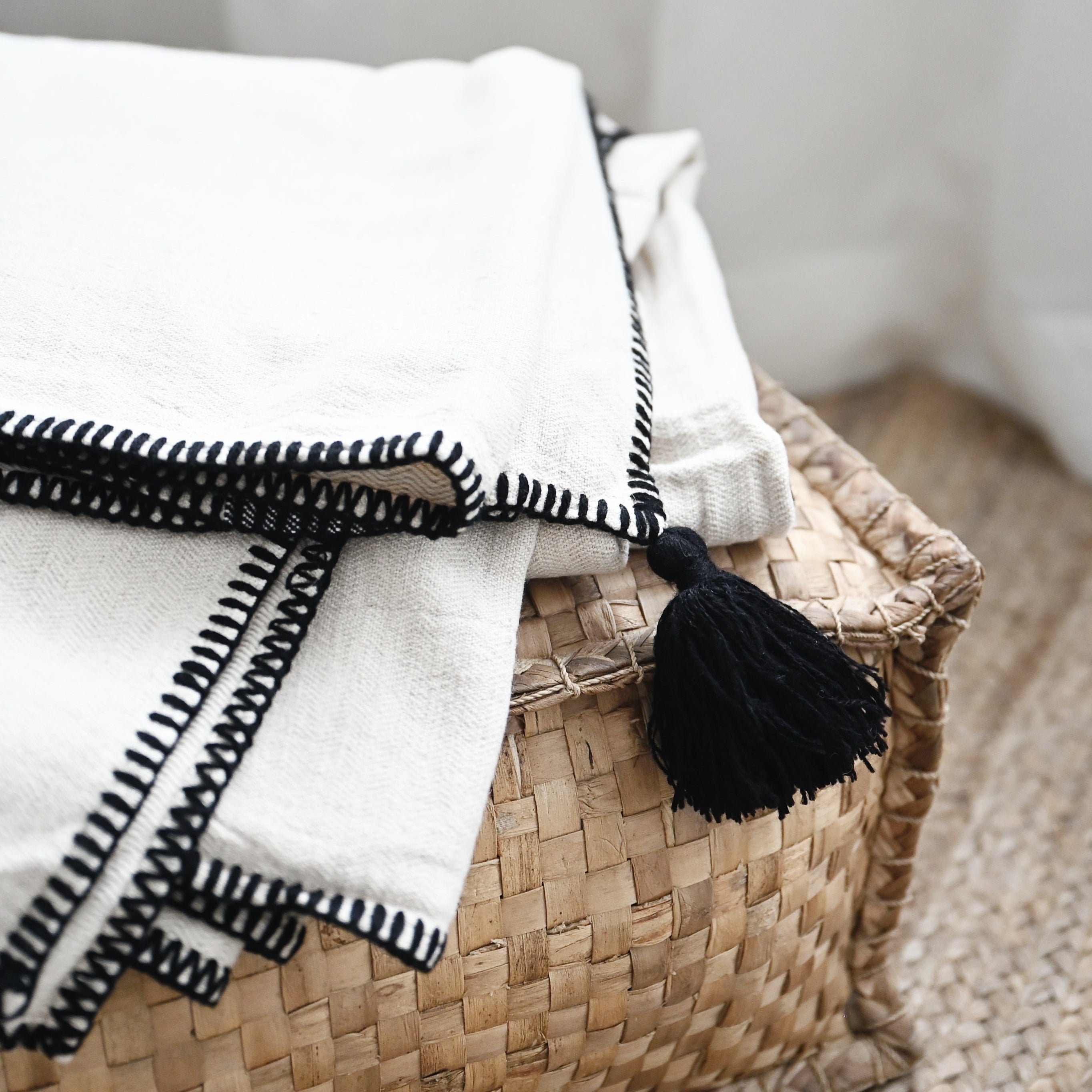 Pirene Throw with Handstitched Trim