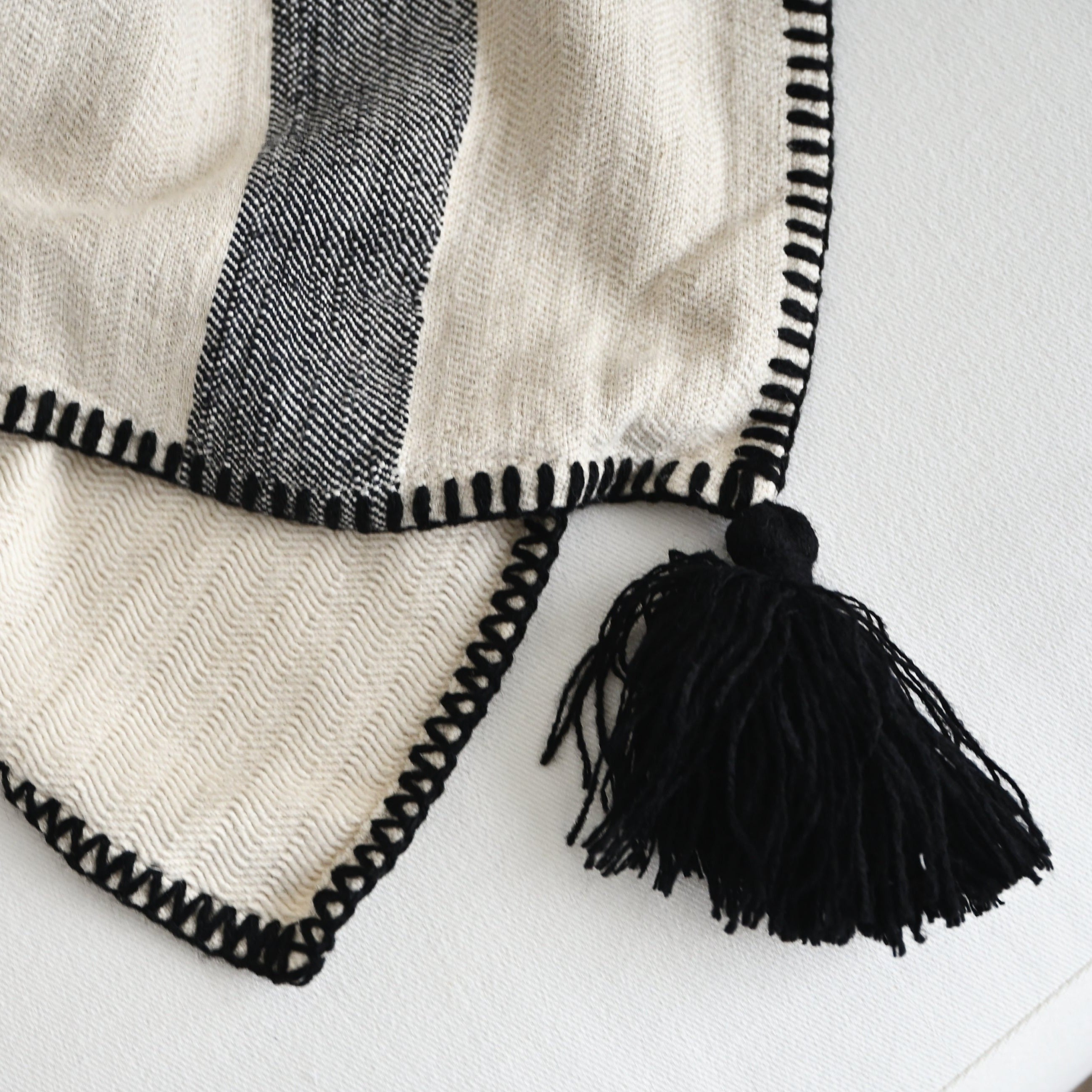 Pirene Throw with Handstitched Trim