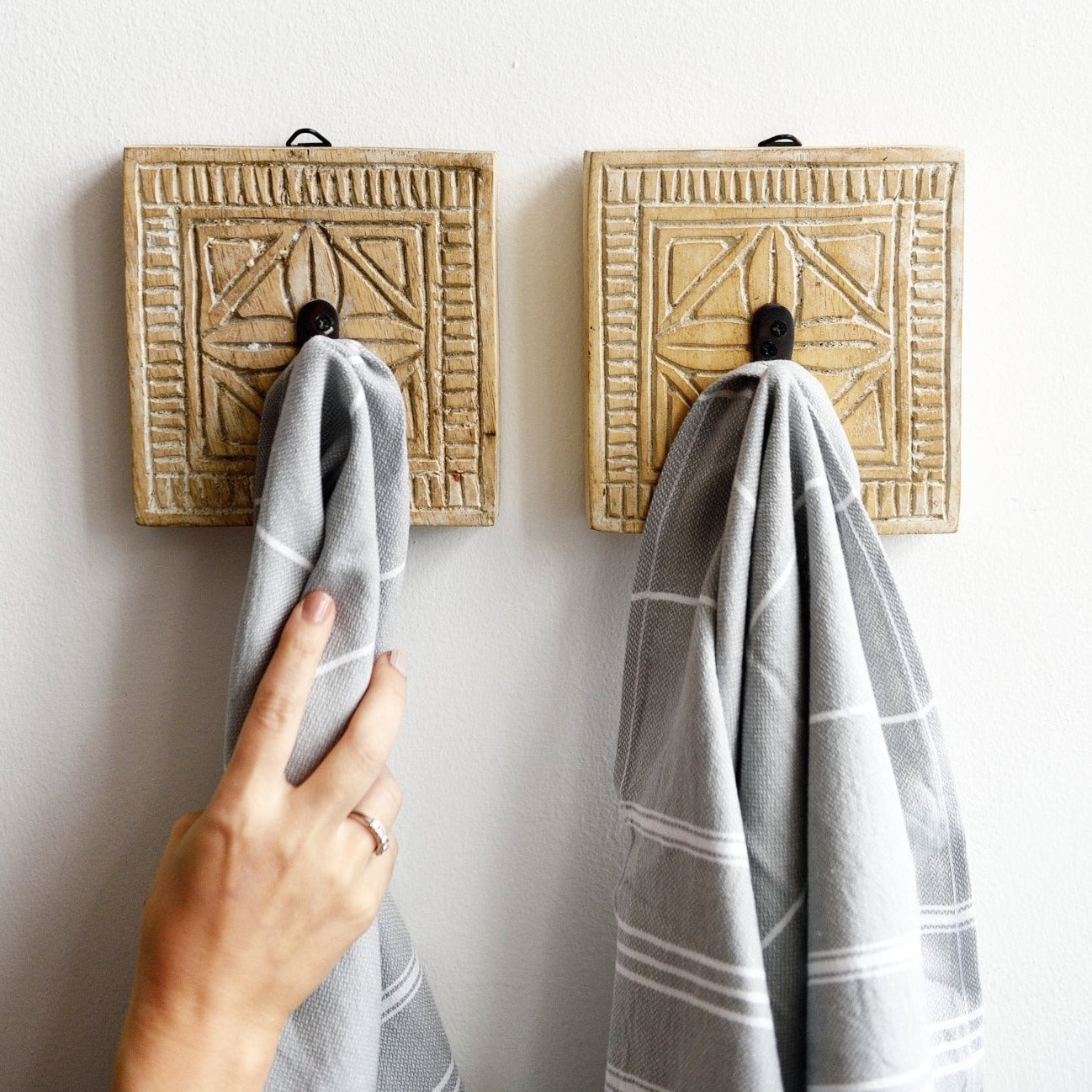 Square Wooden Hooks