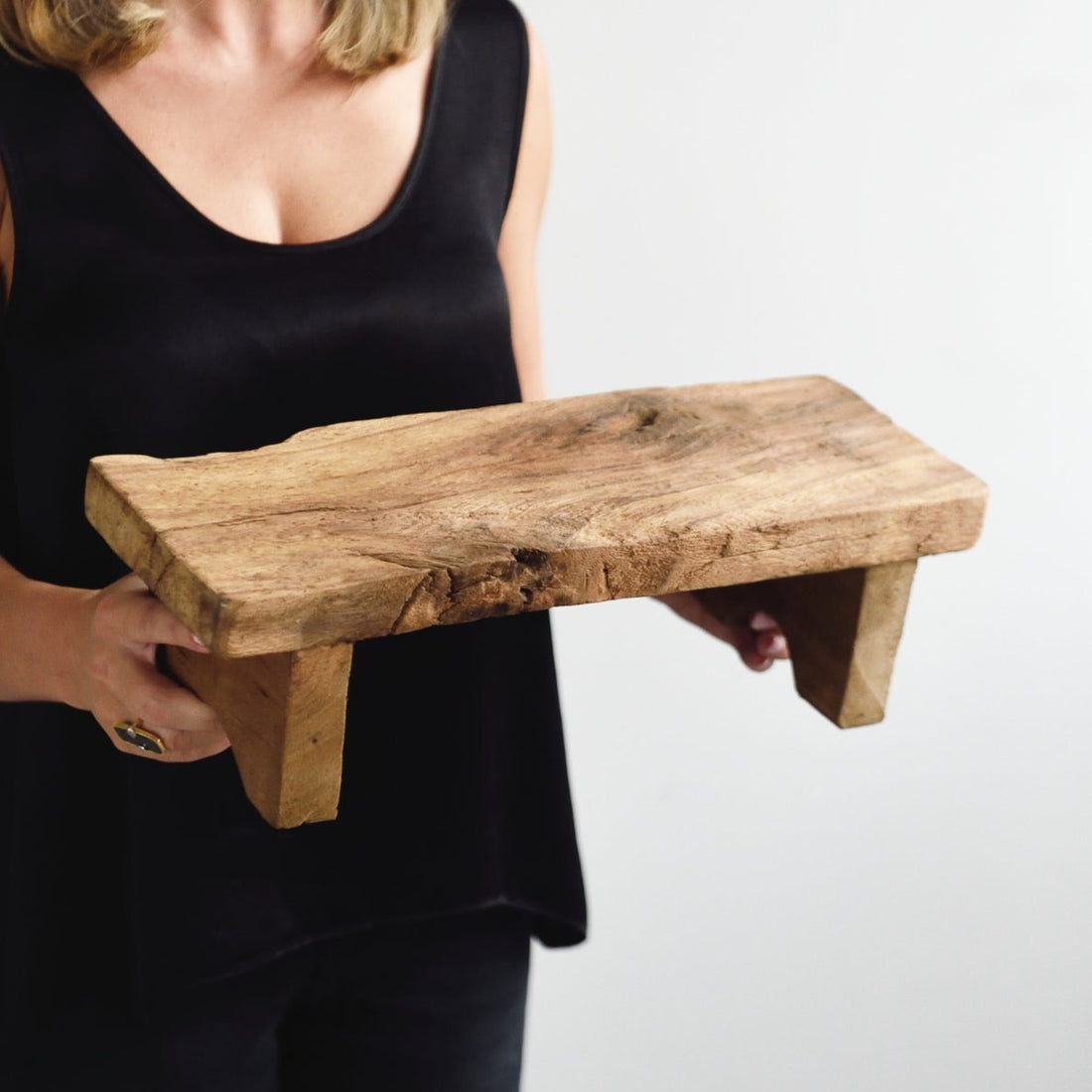 Recycled Teak Stool - H12cm