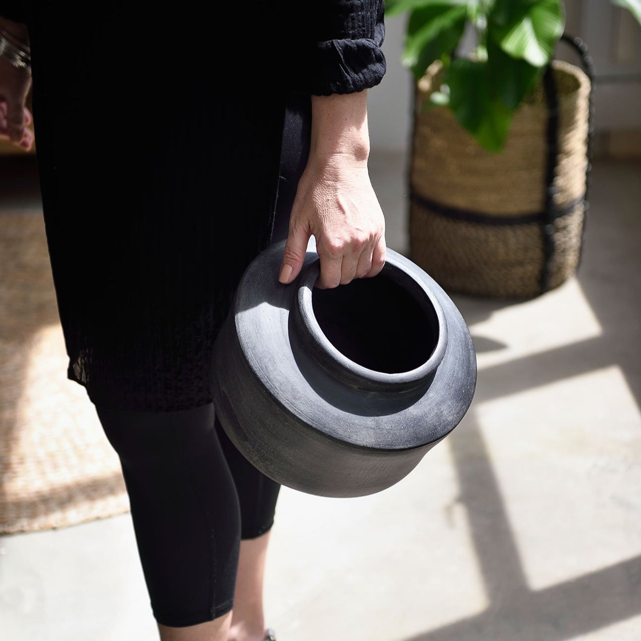 Black Terracotta Pot