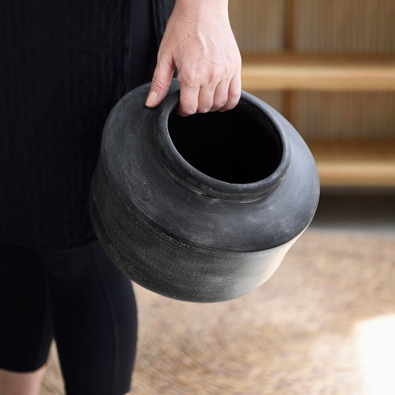 Black Terracotta Pot