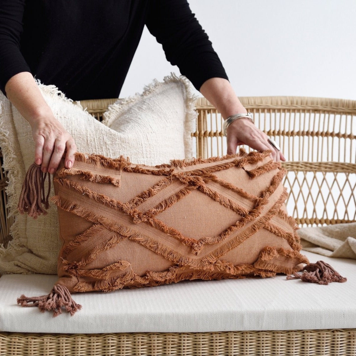 Tobacco Bohemian Cushion 60cm x 35cm - Cover only (no