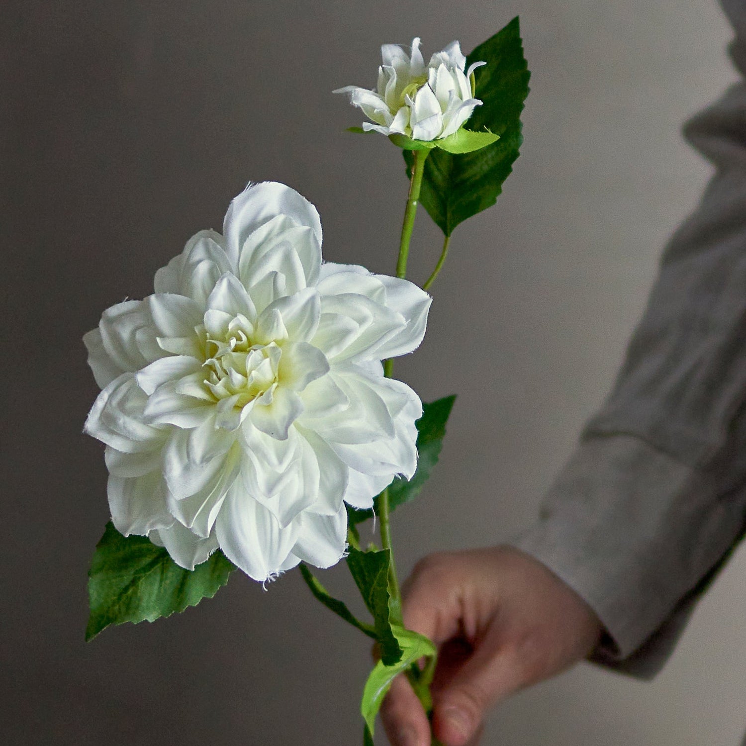 Artificial Dahlia Stem - White