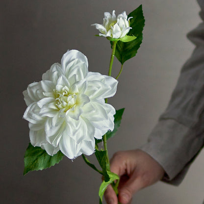 Artificial Dahlia Stem - White