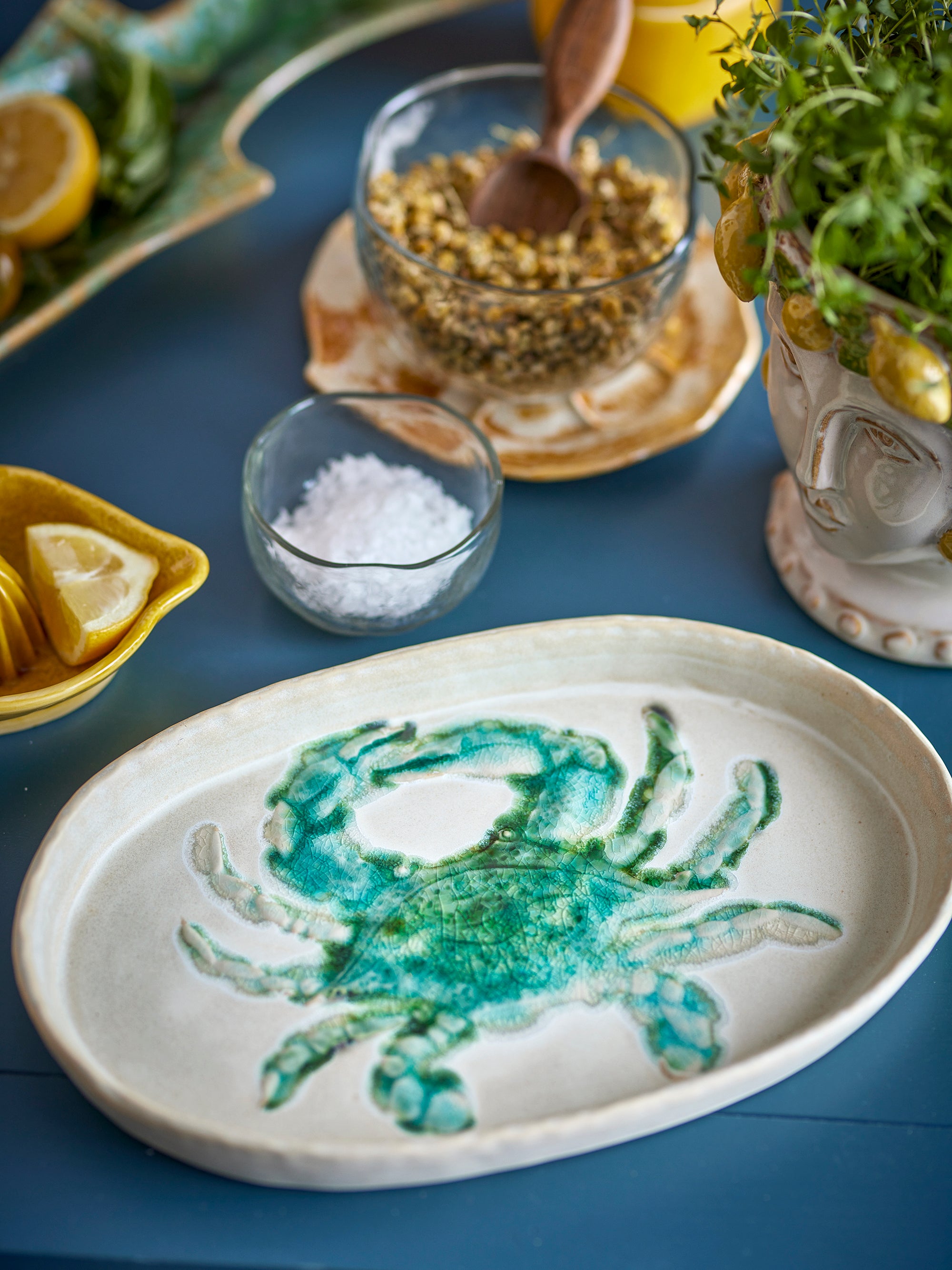 Hadden Serving Plate Green - Crab