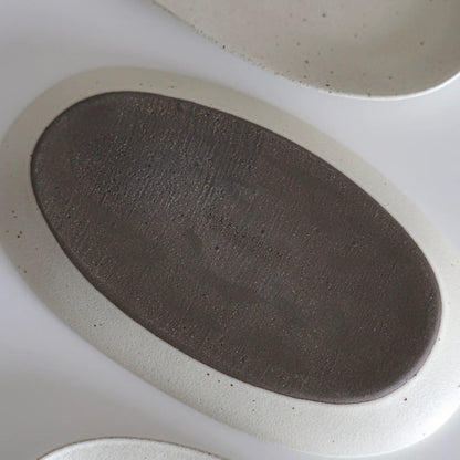 Almond White Long Oval Plate