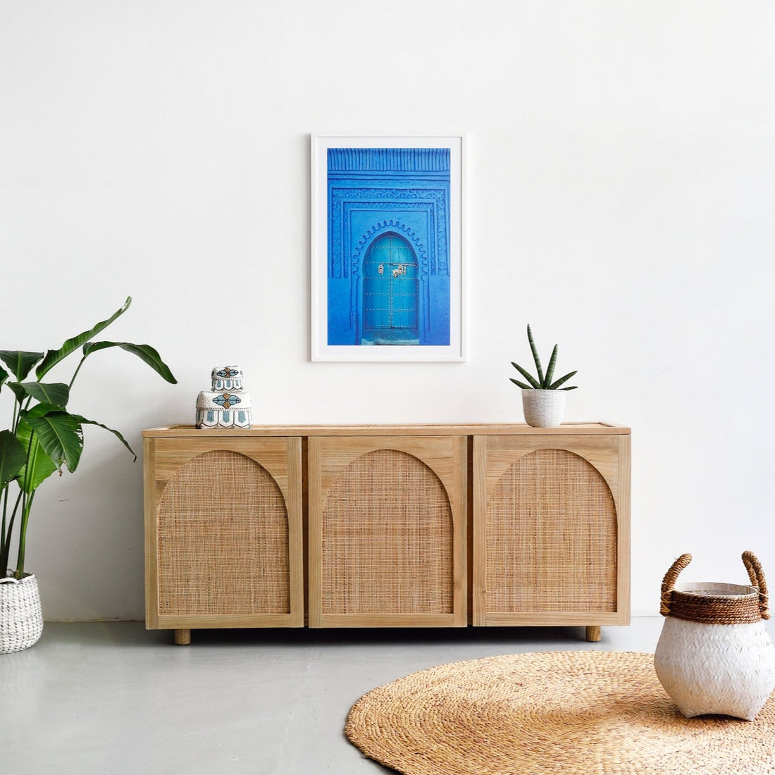 3 Door Arch Rattan Cabinet