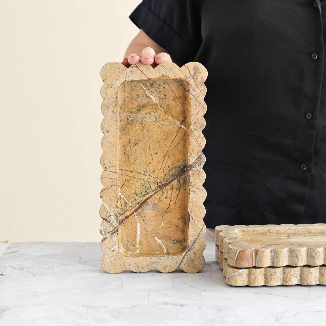 Artifact Scallop Marble Tray