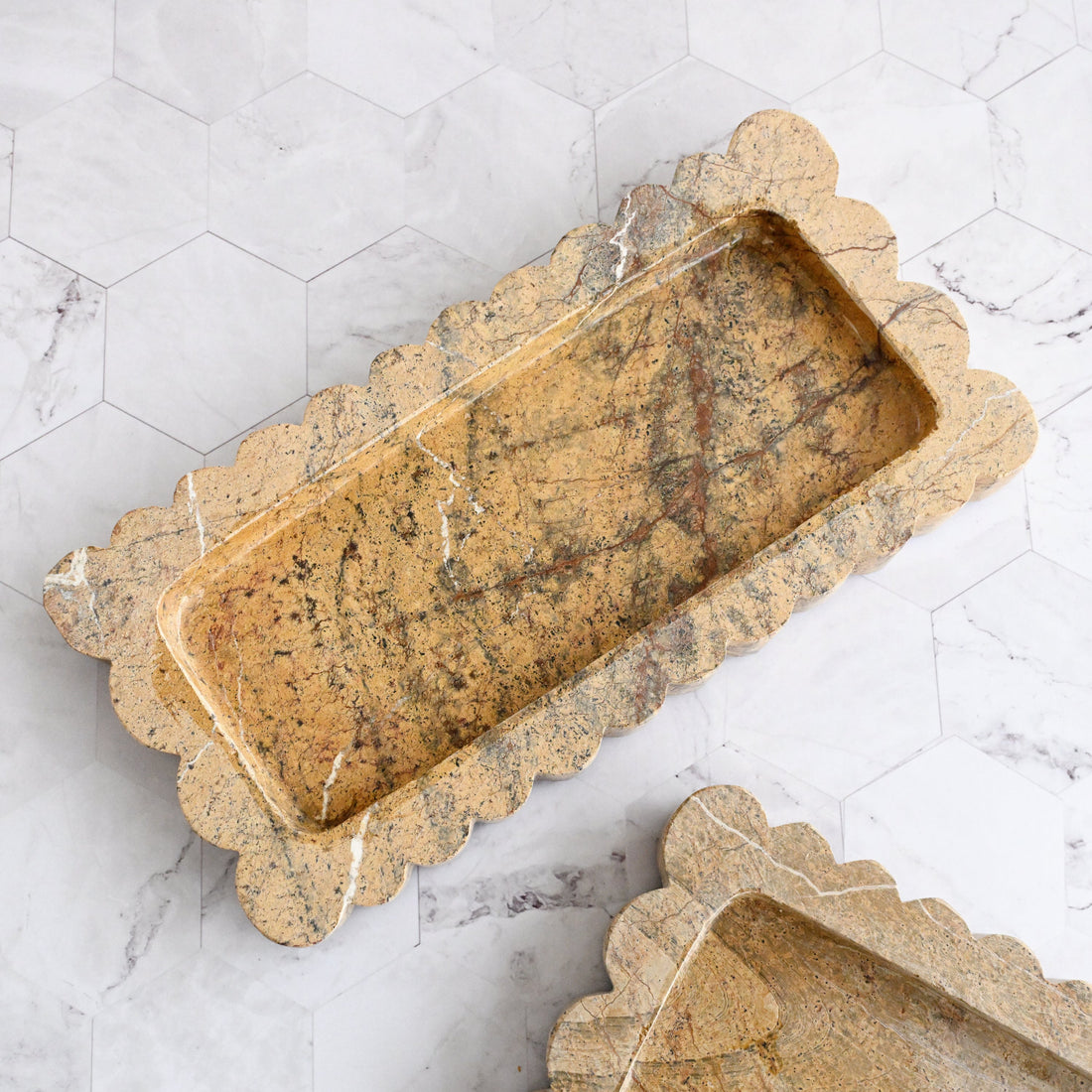 Artifact Scallop Marble Tray 1