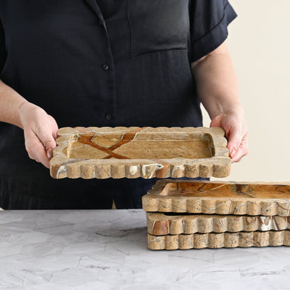 Artifact Scallop Marble Tray 2