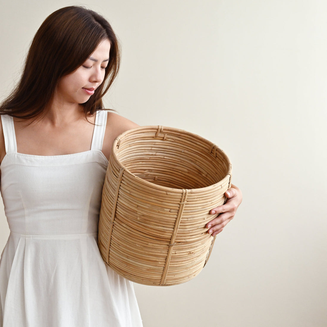 Bengal Rattan Cylinder Basket 1