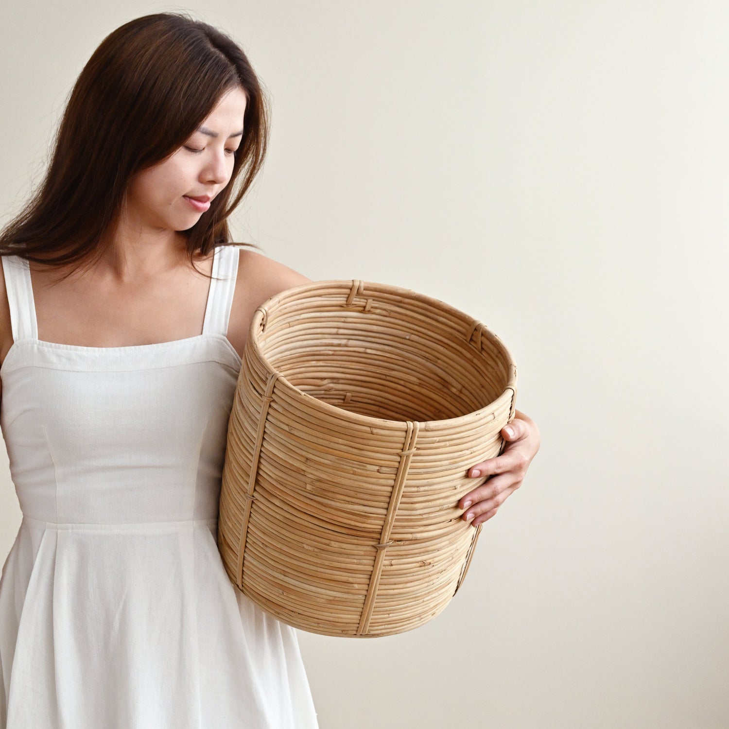Bengal Rattan Cylinder Basket 1