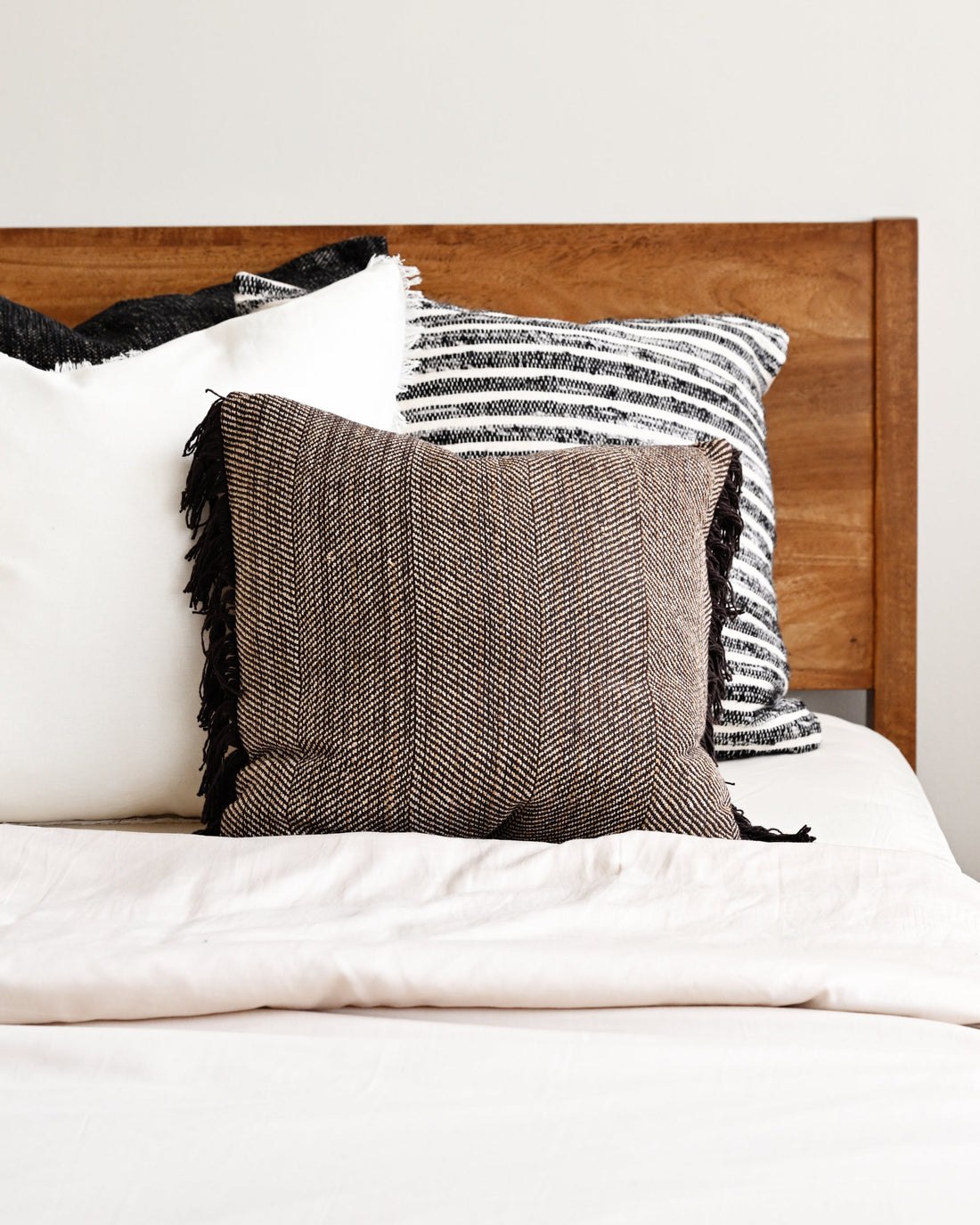 
Black Fringed Cushion Cover - 45cm x 45cm