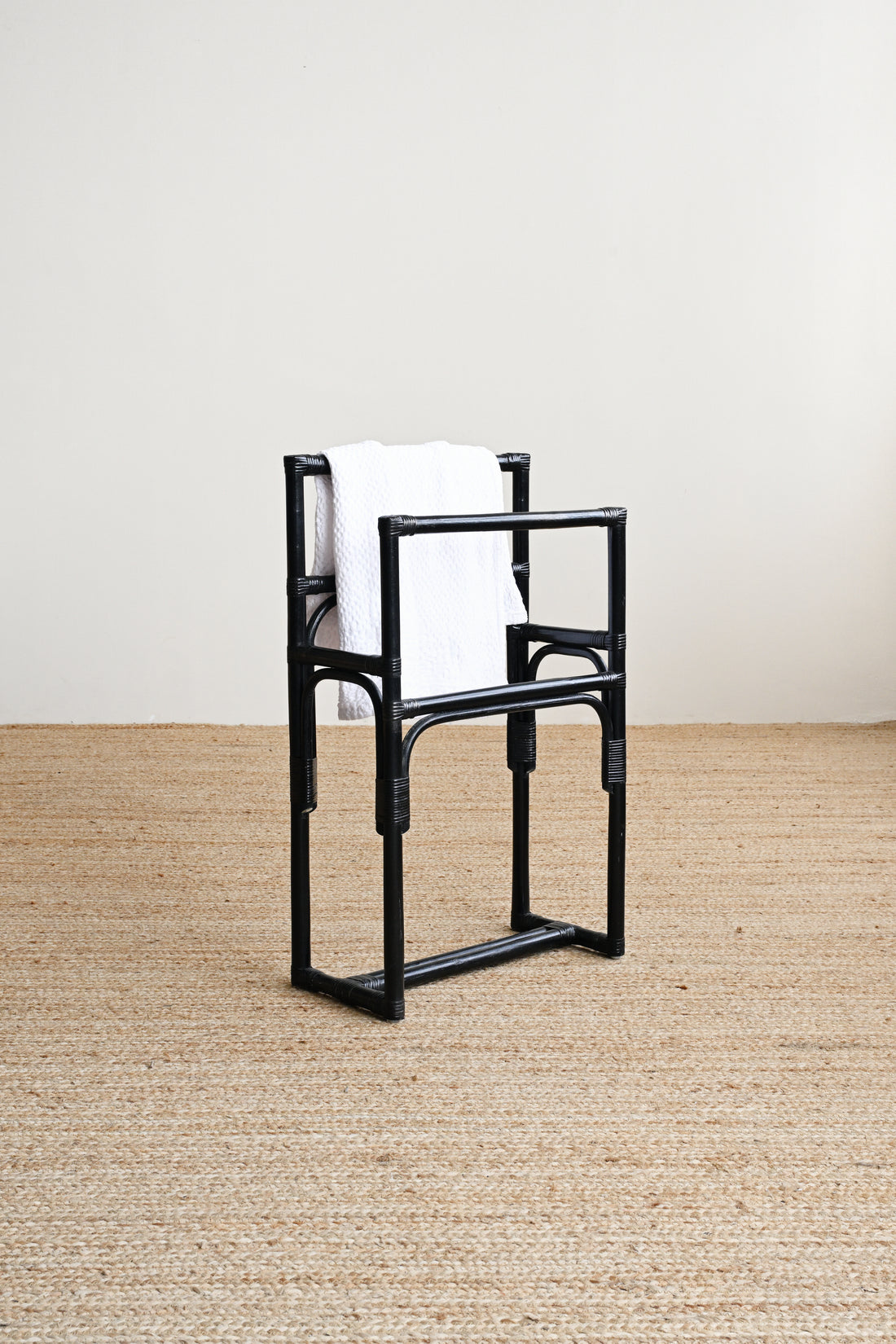 Black Rattan Towel Hanger