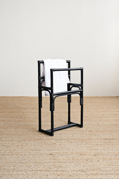 Black Rattan Towel Hanger