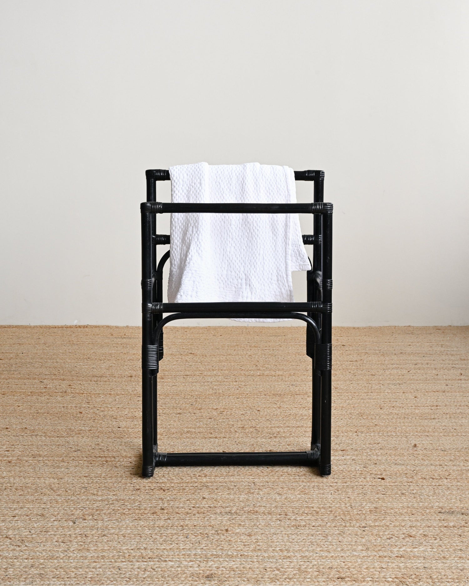 Black Rattan Towel Hanger