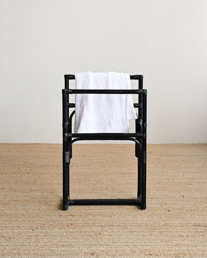 Black Rattan Towel Hanger
