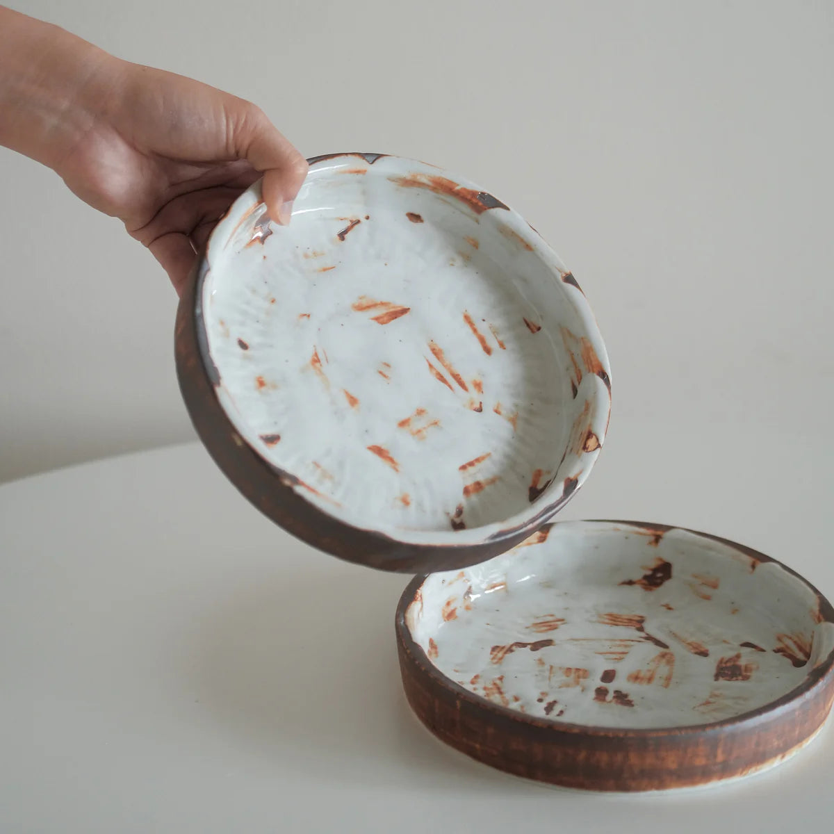 Brushed Sienna Raised Edge Dinner Plate