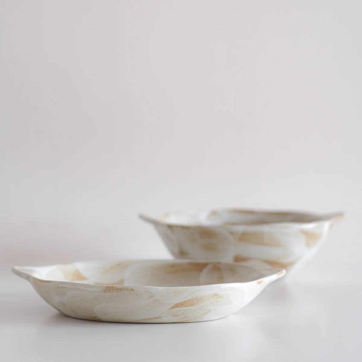 Burnt Umber Handbrushed Oval Flat Dish