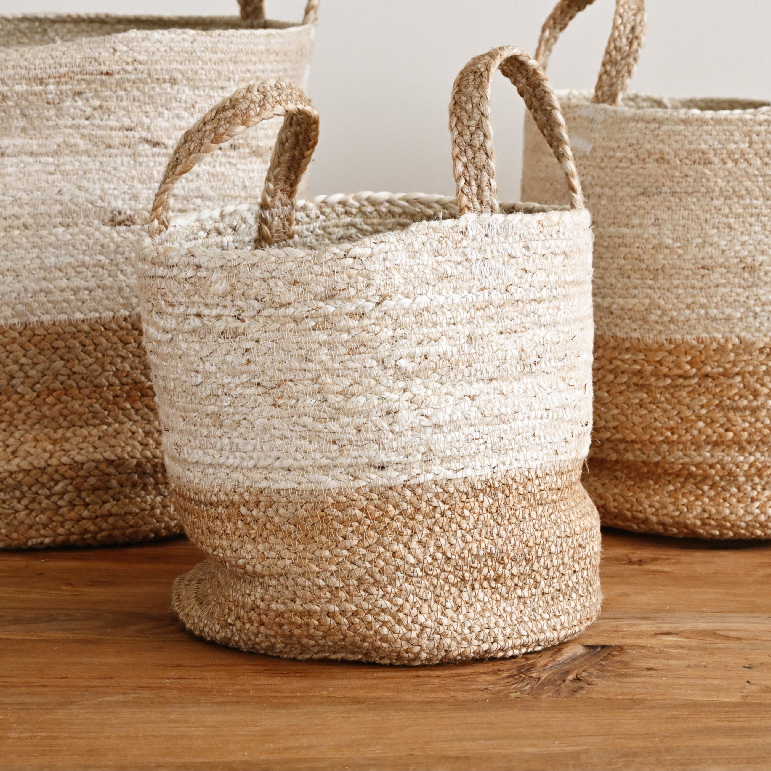 Coastal Jute Basket - White Natural 2