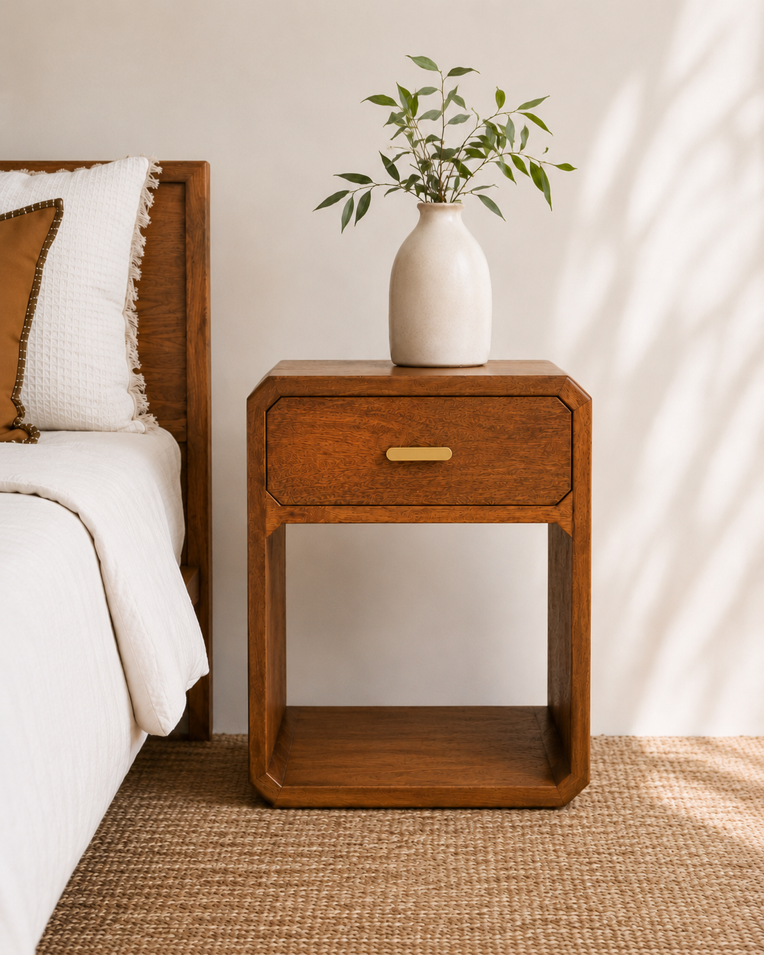 Cove Bedside Table - Smooth Tallow