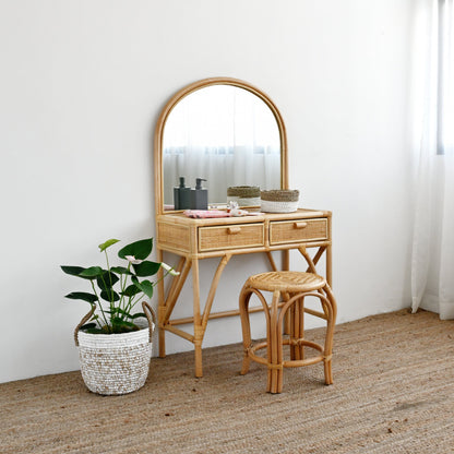 Junior Rattan Dressing Table with Stool