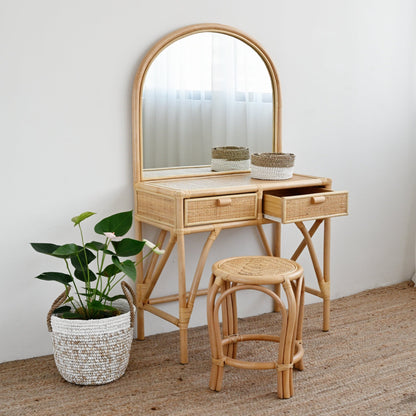 Junior Rattan Dressing Table with Stool