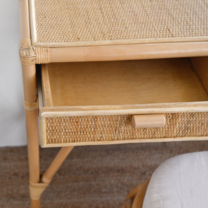 Adult Rattan Dressing Table with Stool