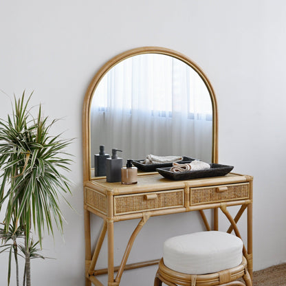 Adult Rattan Dressing Table with Stool