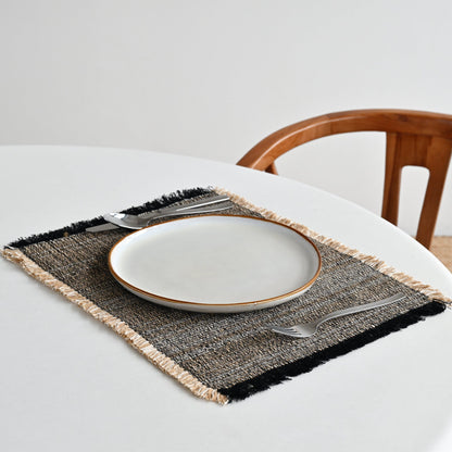 Black Handloomed Placemat (Set of 4)
