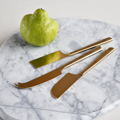 Novaro Cheese Knife Set Gold (Set of 3)