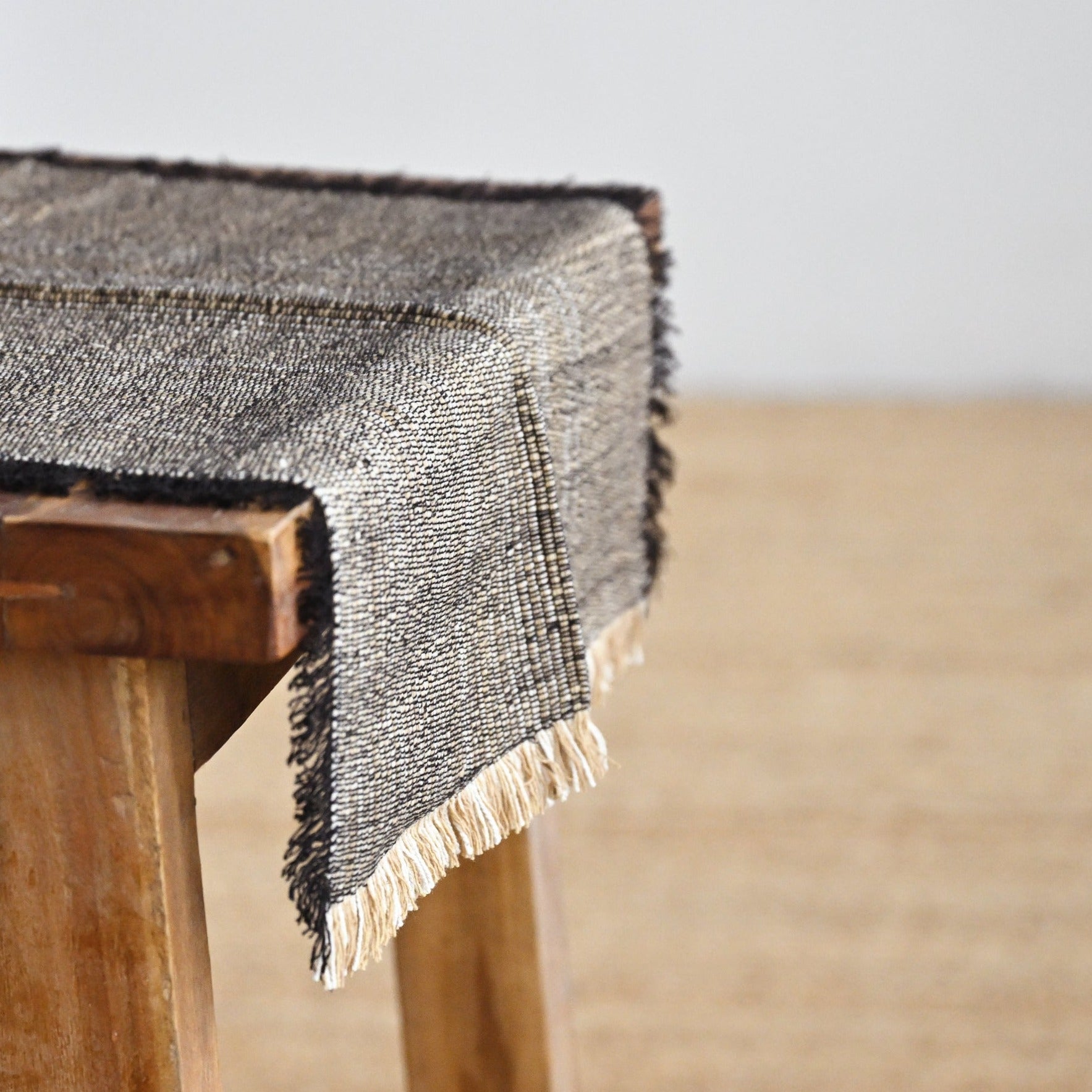 Black Handloomed Table Runner