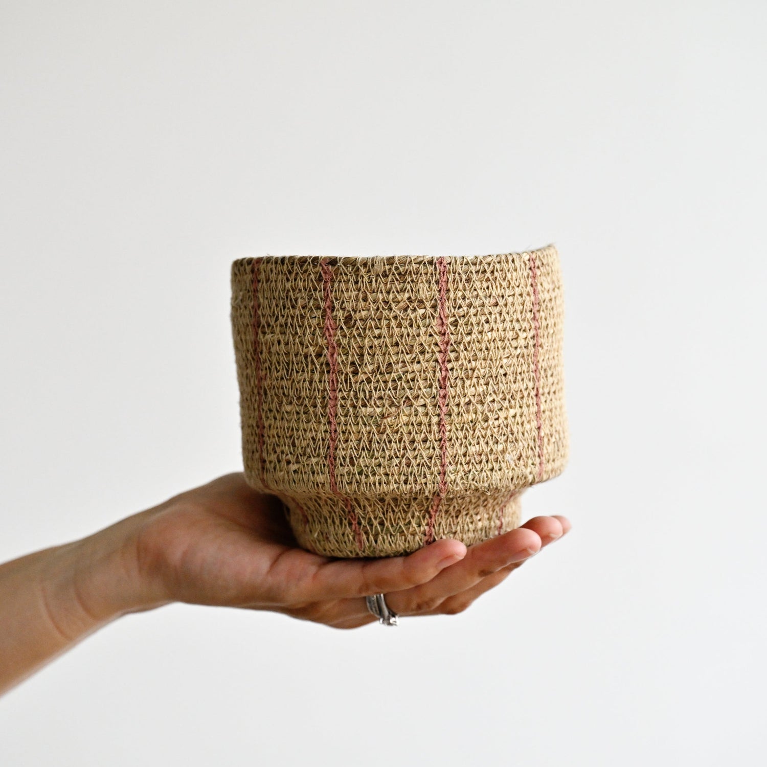 Korba Woven Planter with Stripes