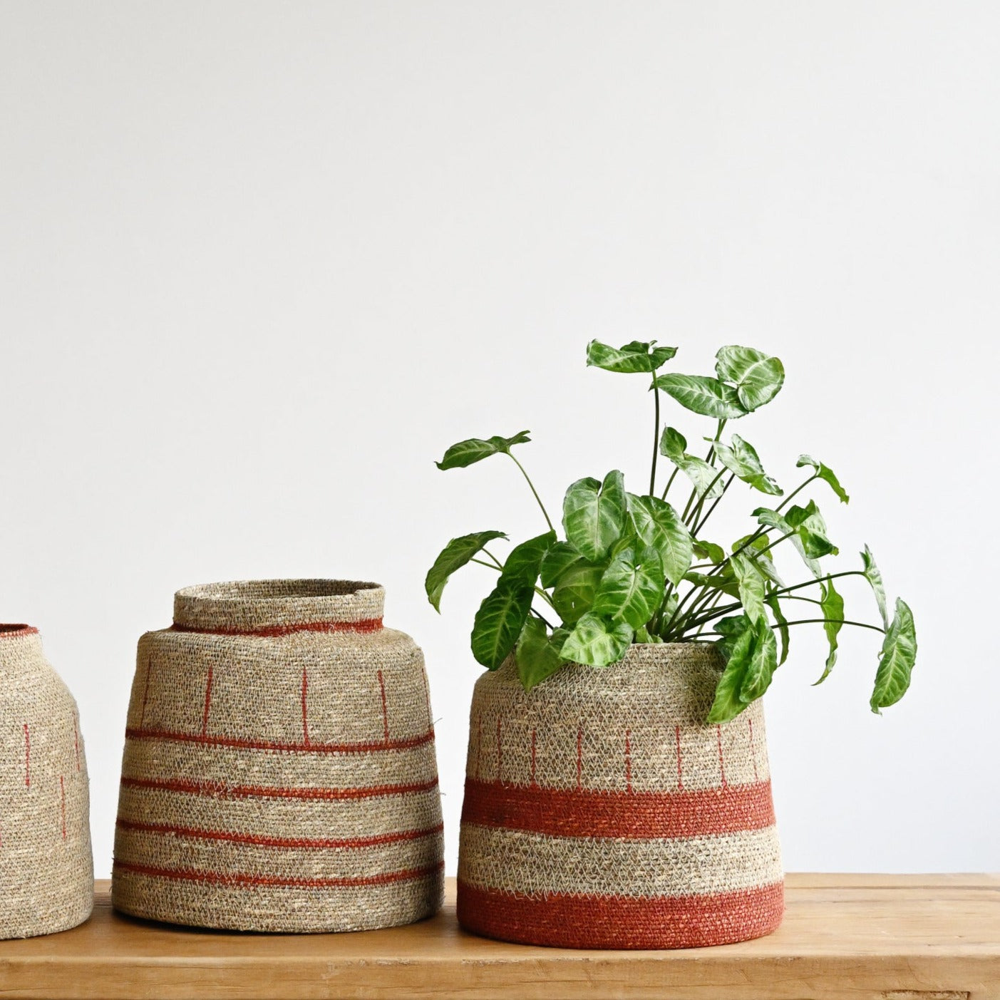 Zouk Woven Basket with Thick Stripes