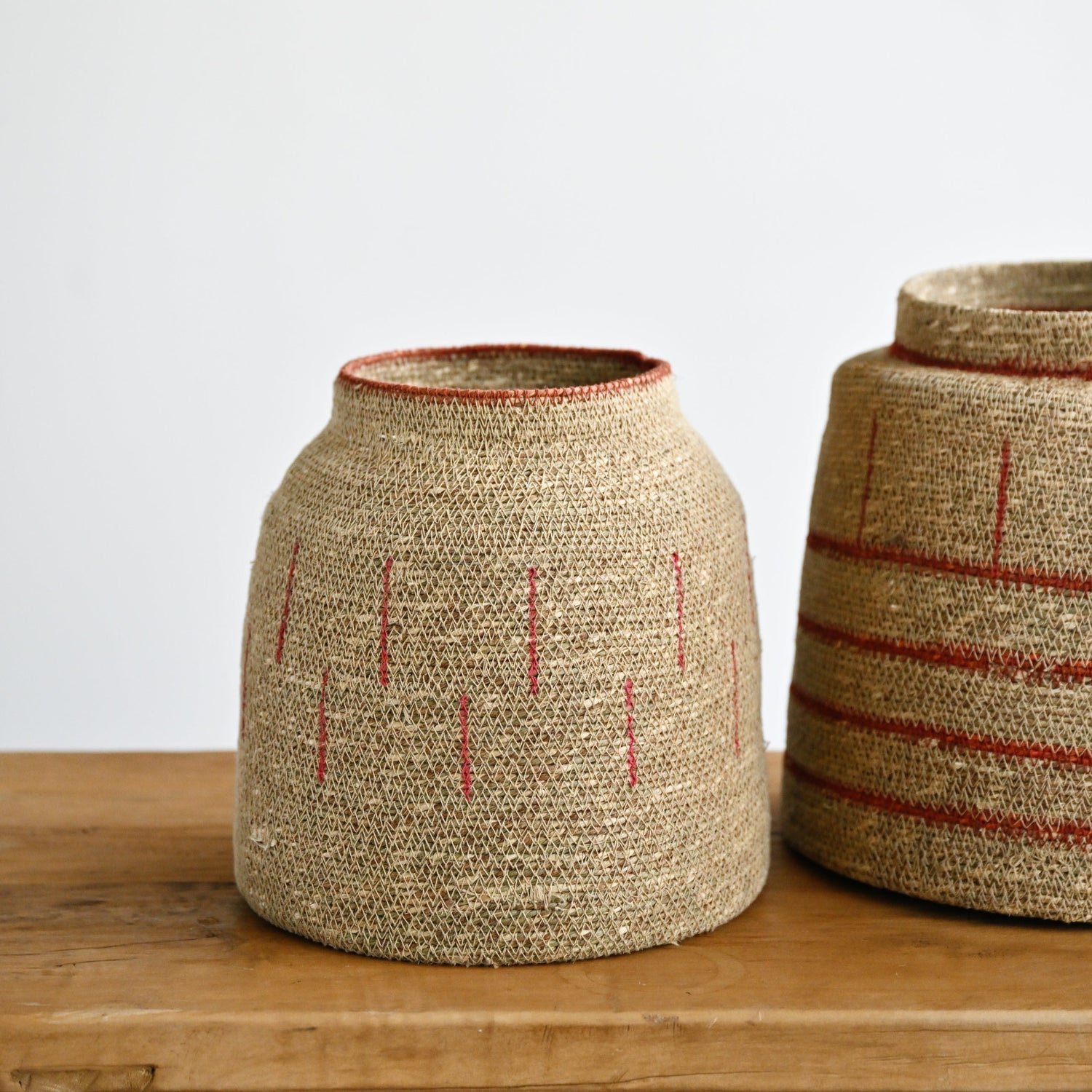 Zouk Woven Baskets with Verticle Lines