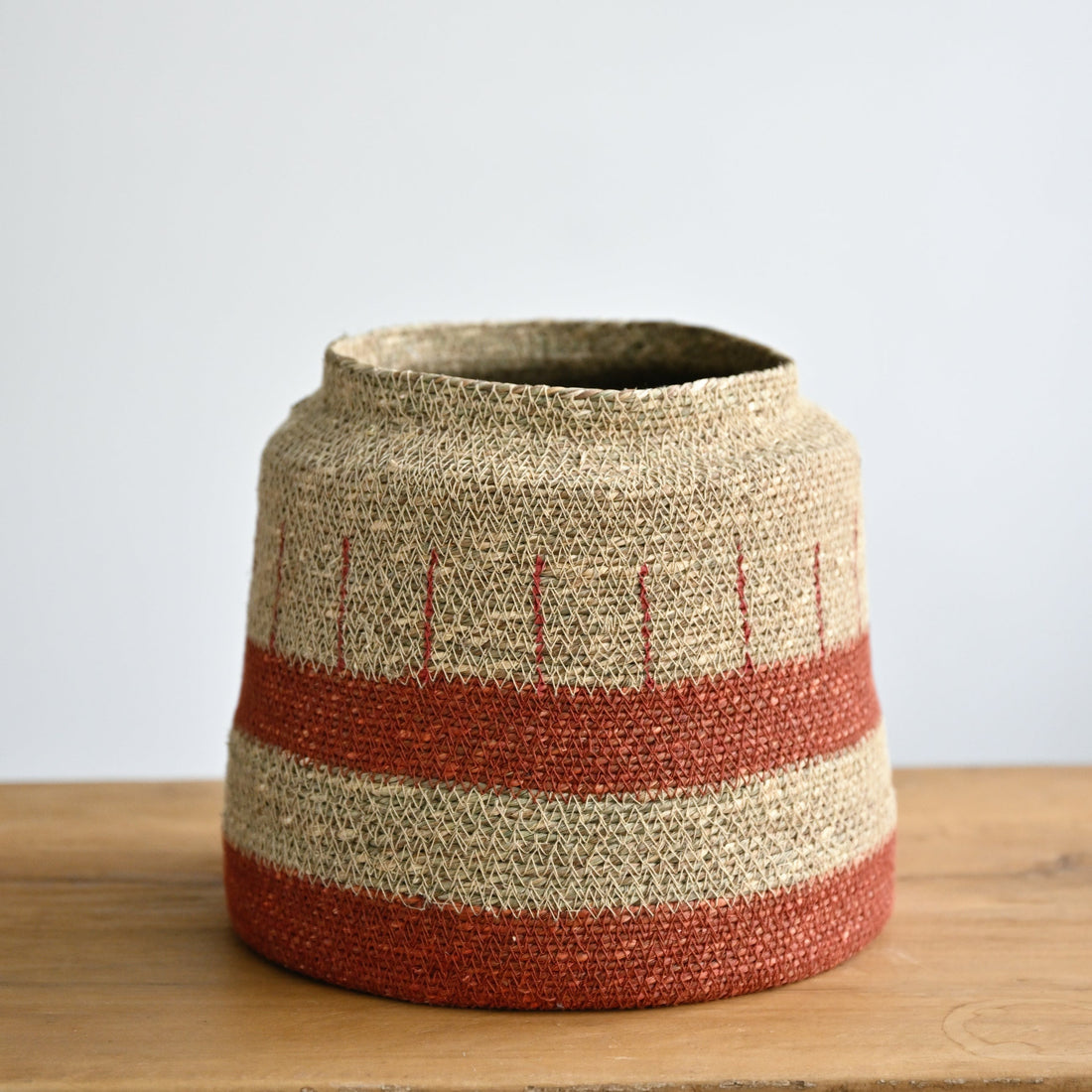 Zouk Woven Basket with Thick Stripes