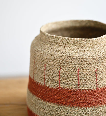 Zouk Woven Basket with Thick Stripes